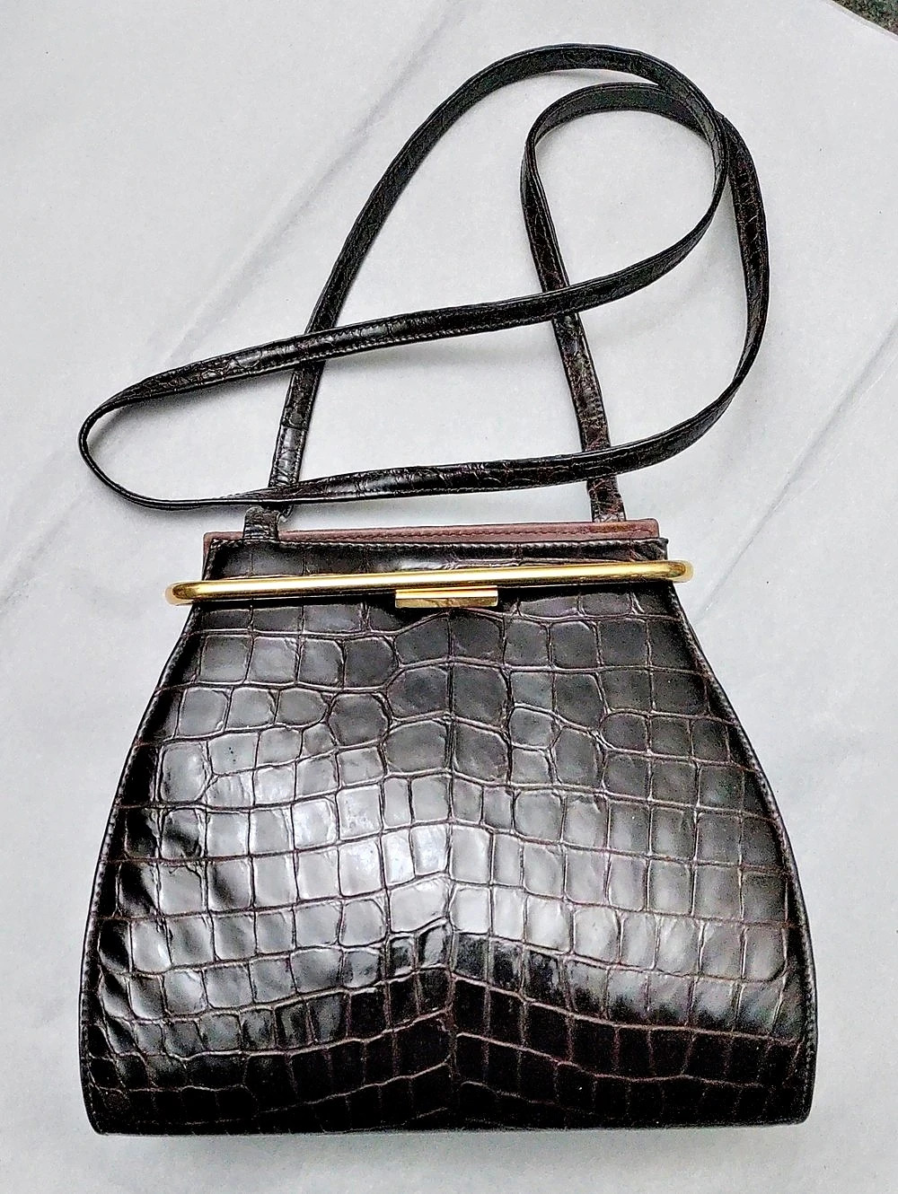 RODO Crocodile-Embossed Shoulder Bag